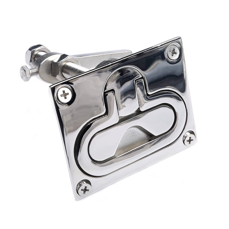 Mxeol Boat Cam Latch Marine Hatch Latches Flush Turning Lock Lift Handle Stainless Steel W/Fasteners - Image 2